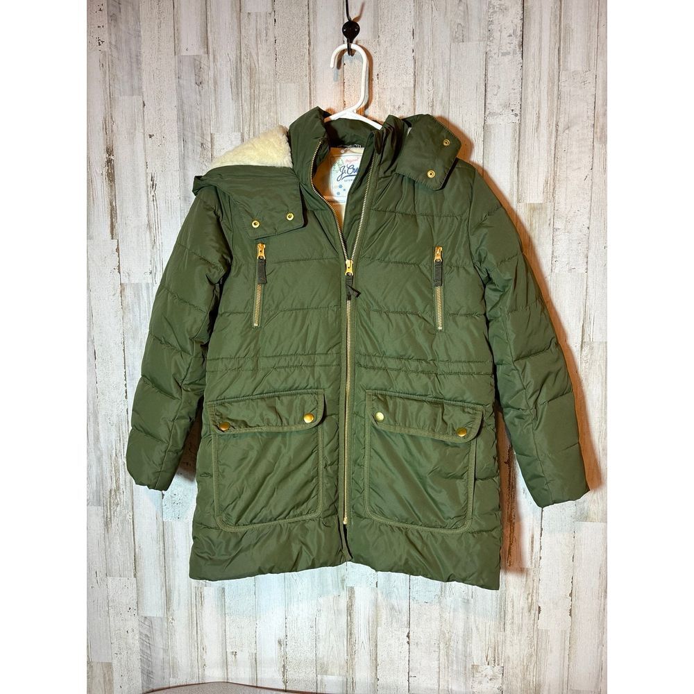 J Crew Youth Size Large - Green - Chateau Puffer Jacket With Primaloft